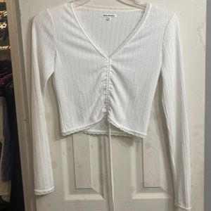 CROPPED POINTELLE TOP